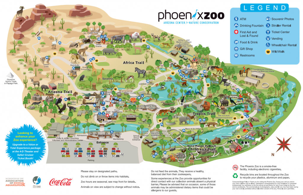 Zoo Map - Phoenix Zoo - Community Map For Kids Printable