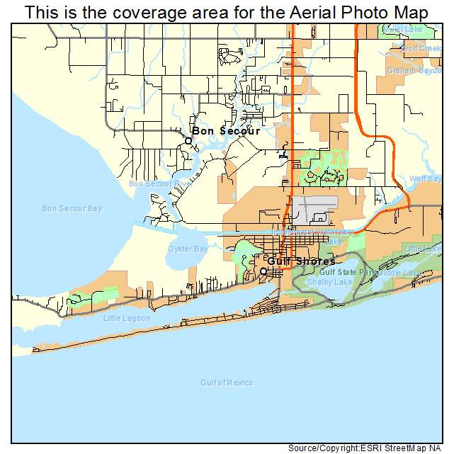 Aerial Photography Map Of Gulf Shores AL Alabama