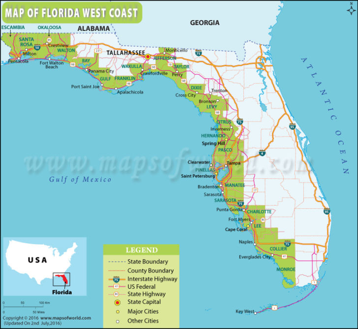Map Of West Coast Of Florida